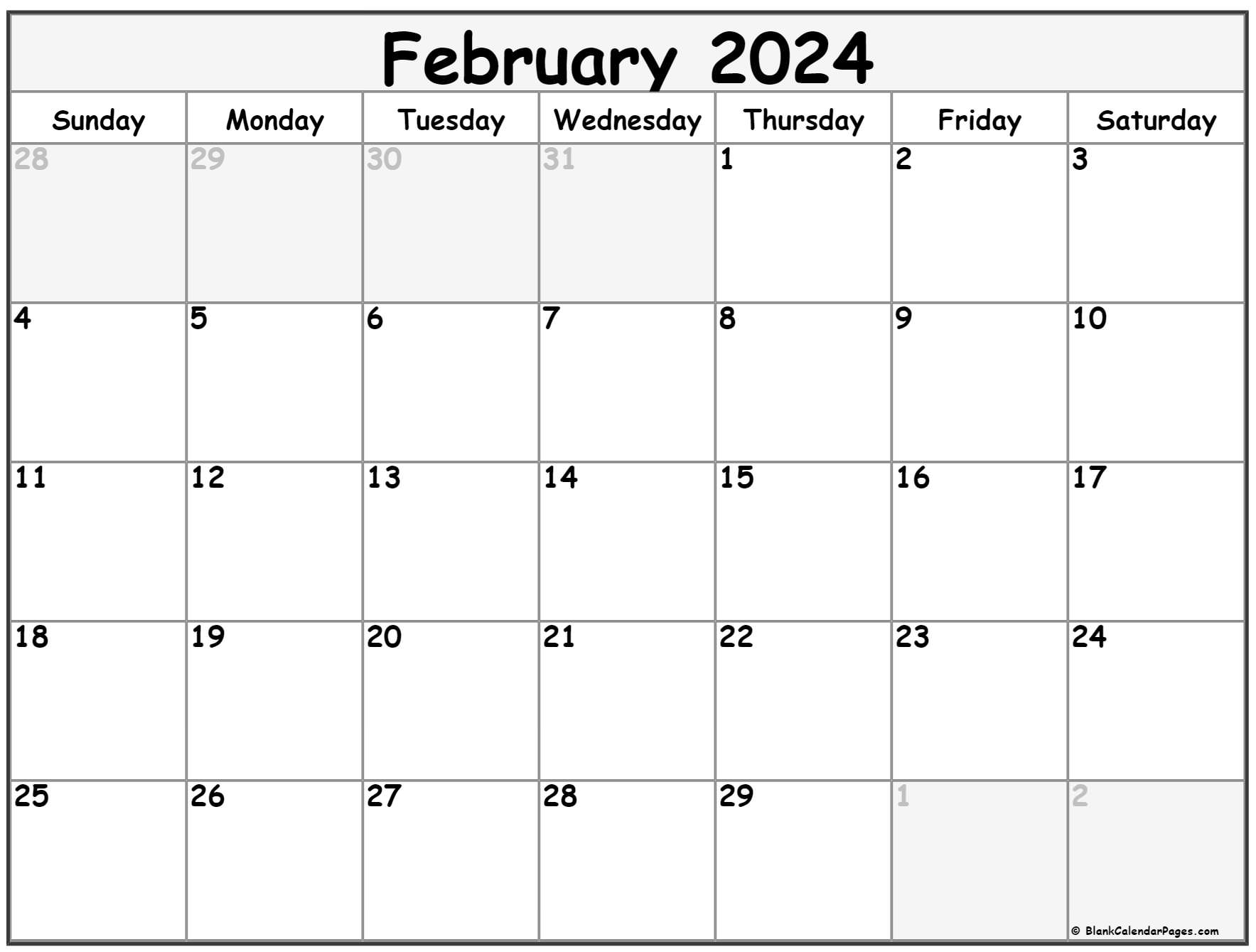 Printable Calendar February 2024 Cool Latest Famous January 2024 