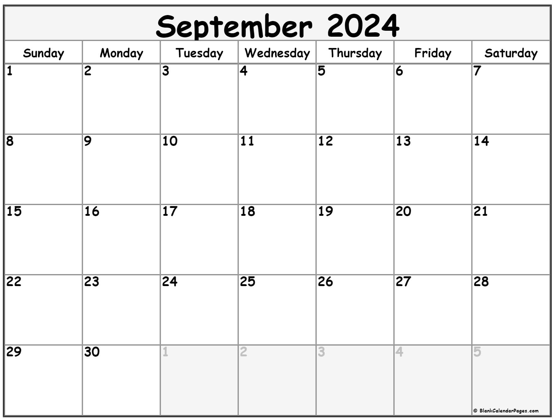 September 2024 Calendar Free Printable Calendars