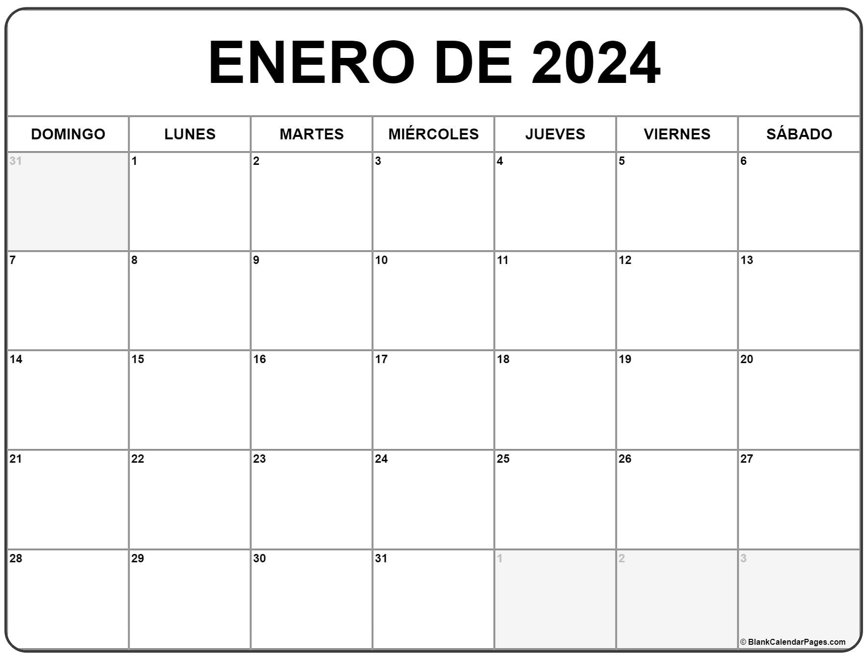 Calendario Enero 2024 Para Imprimir Gussy Katleen