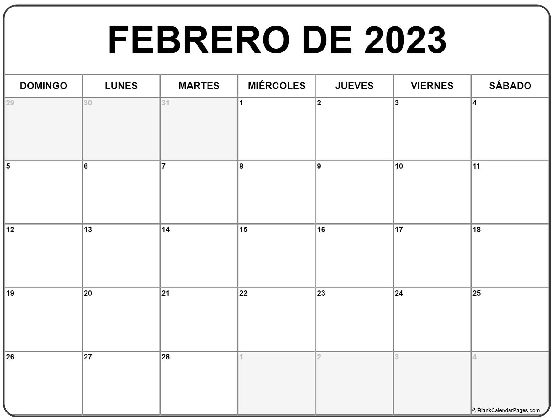 Calendario 2023 Para Imprimir Pdf Gratis Febrero Preceder Imagesee