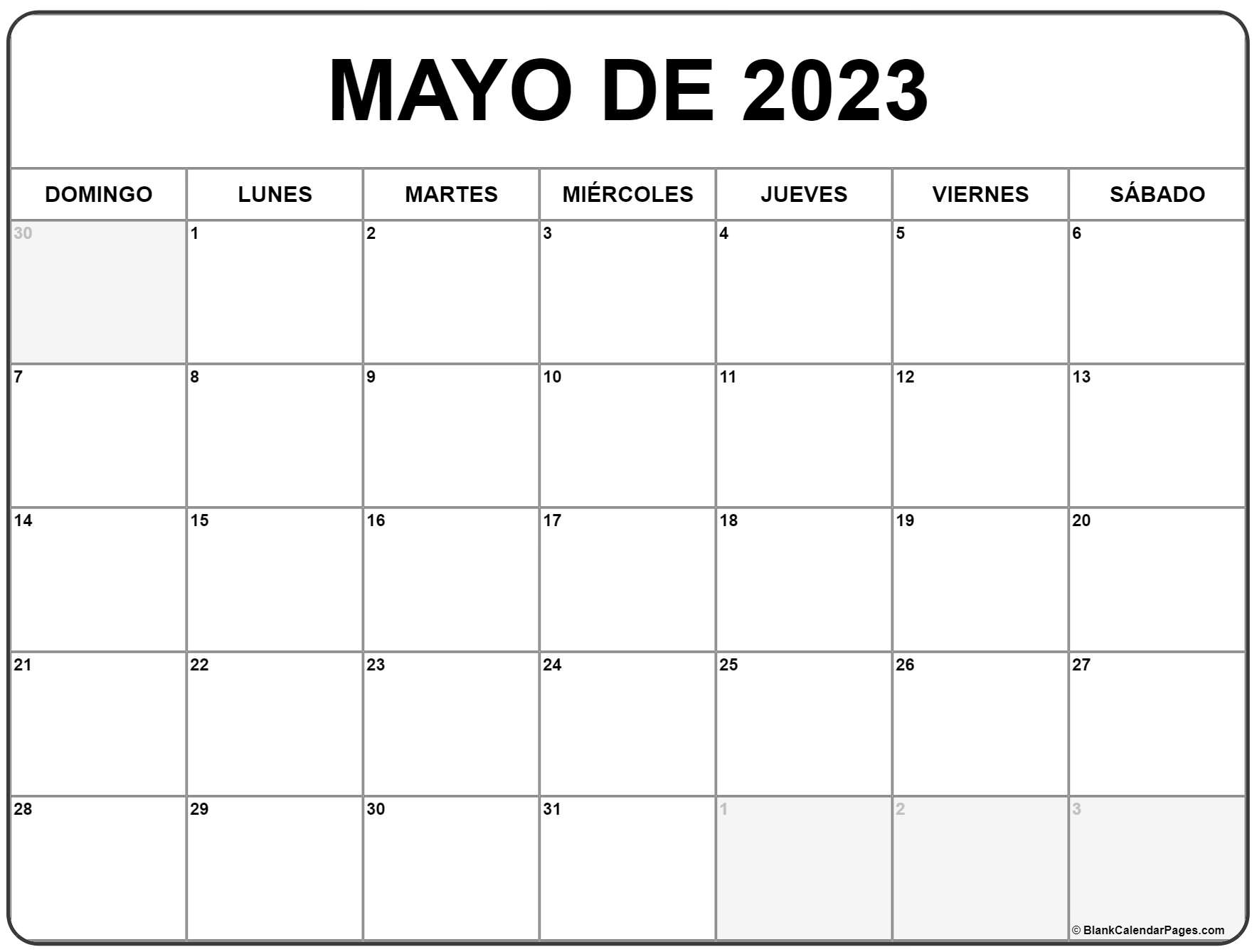 Calendario De Mayo 2023 Para Imprimir Gratis Reverasite