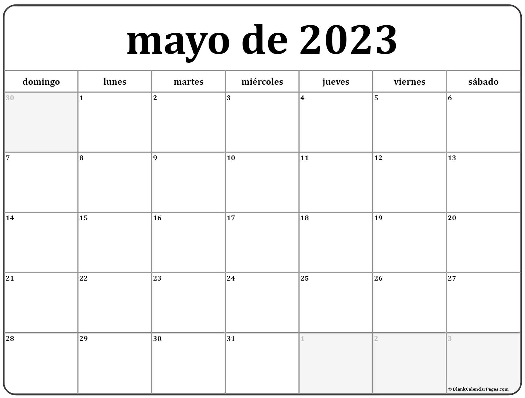 mayo de 2023 calendario gratis | Calendario mayo