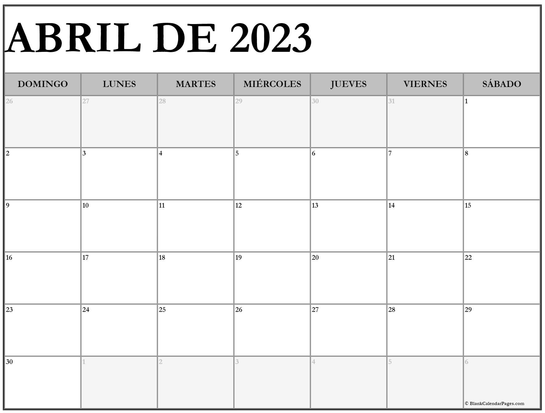 Programador 2023 Para Imprimir Abril Calendario 2023 Con IMAGESEE