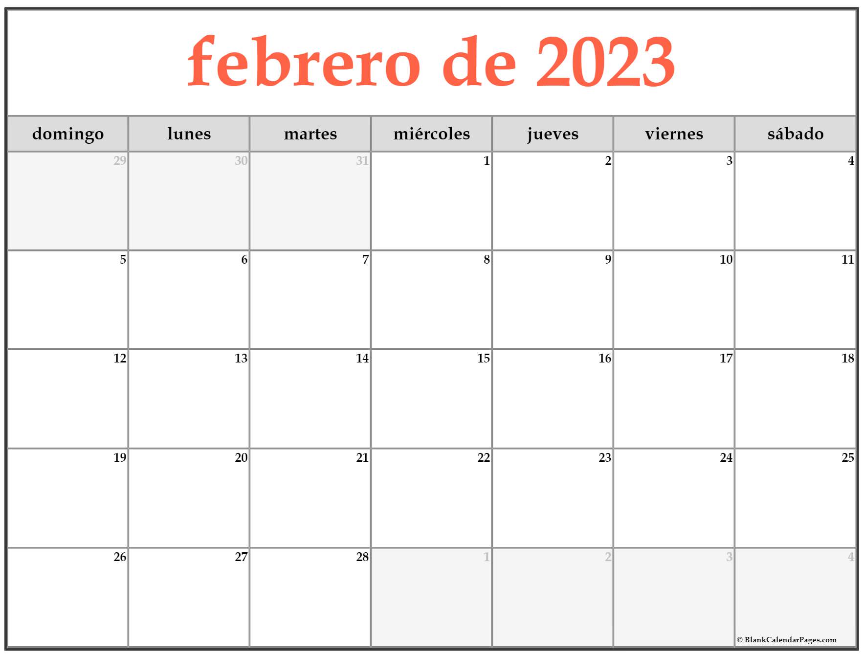 Calendario Febrero De 2023 Para Imprimir 503ld Michel Zbinden Hn