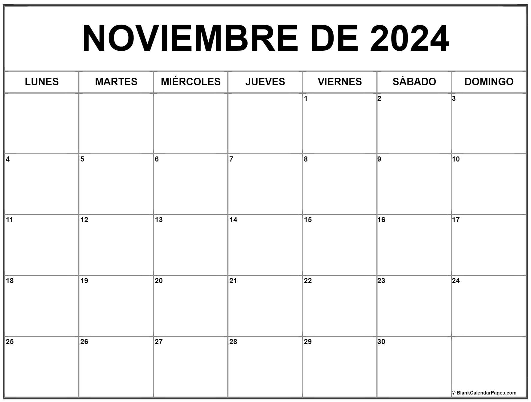 noviembre de 2021 calendario gratis | Calendario noviembre