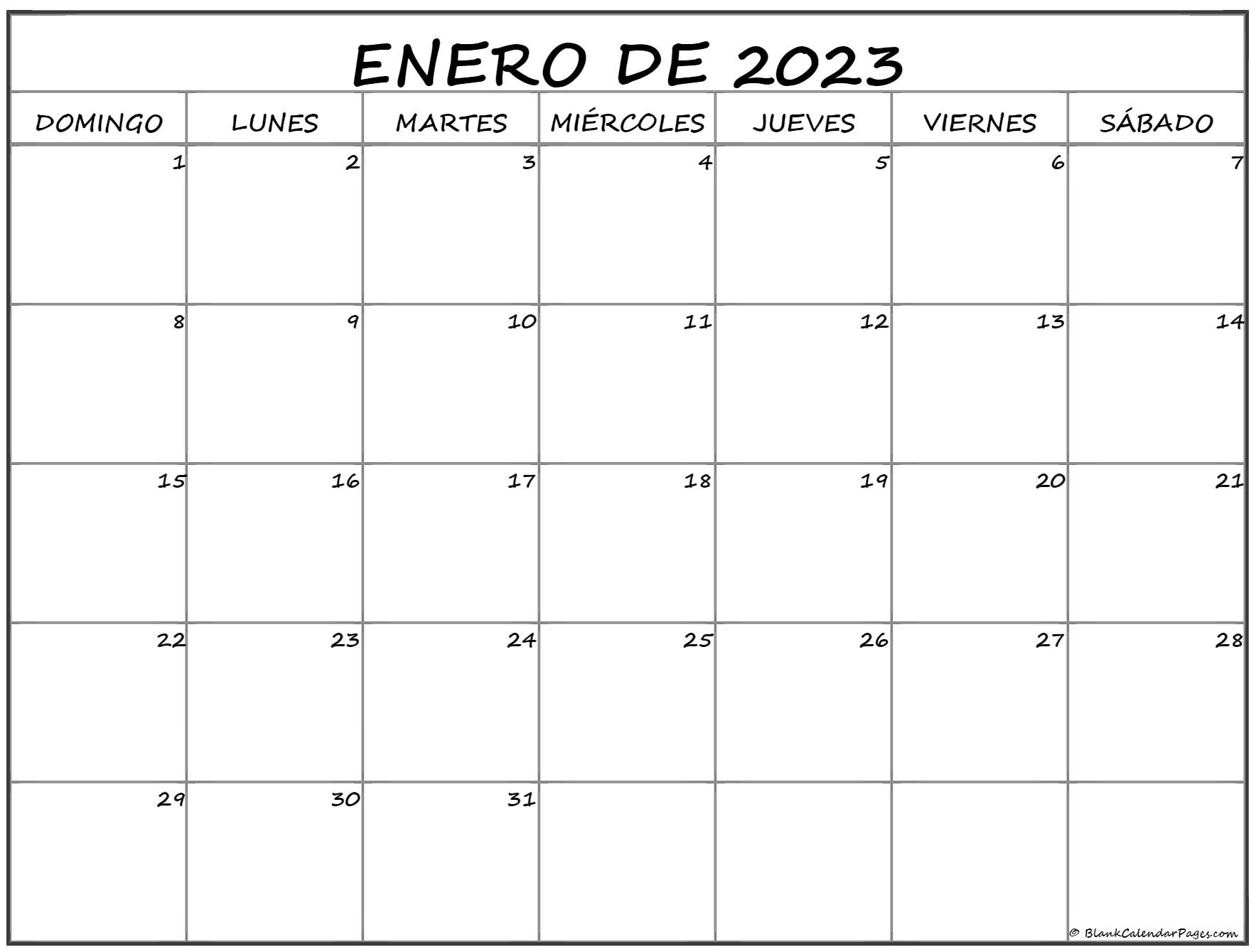 Plantilla Calendario Enero 2023 Para Imprimir Pdf 8577