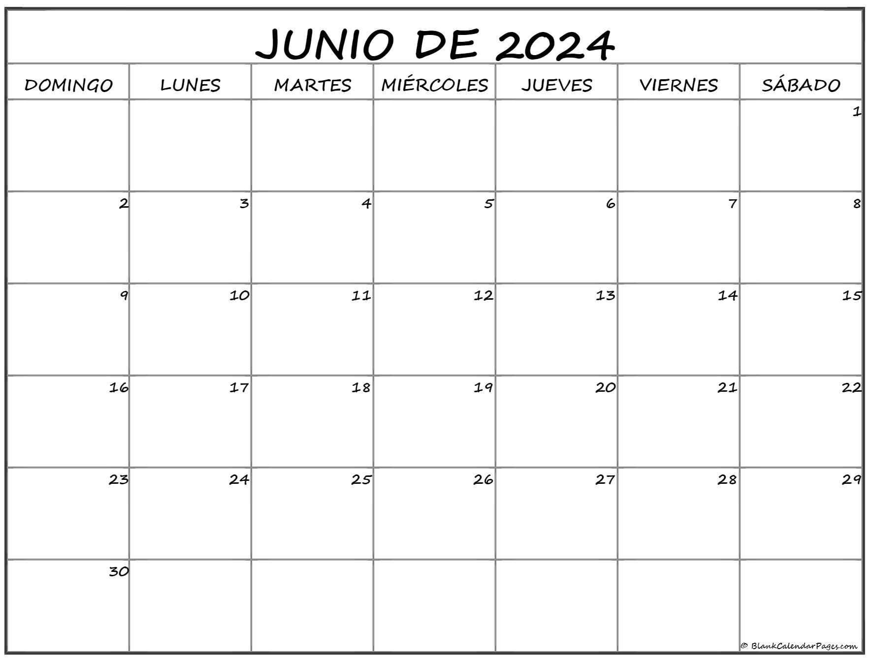 Calendario Del Mes De Junio 2023