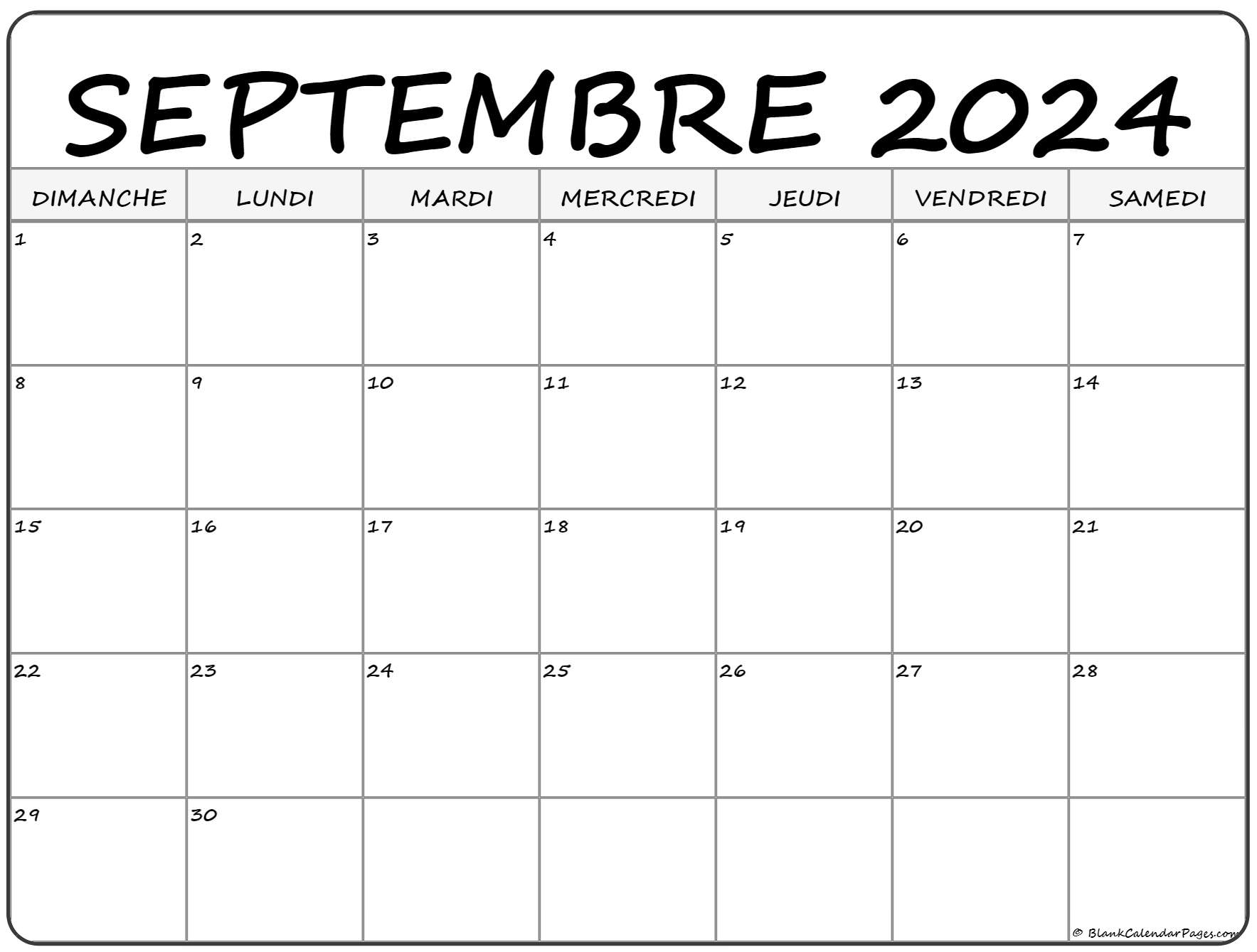 Calendrier Septembre 2024 Pdf