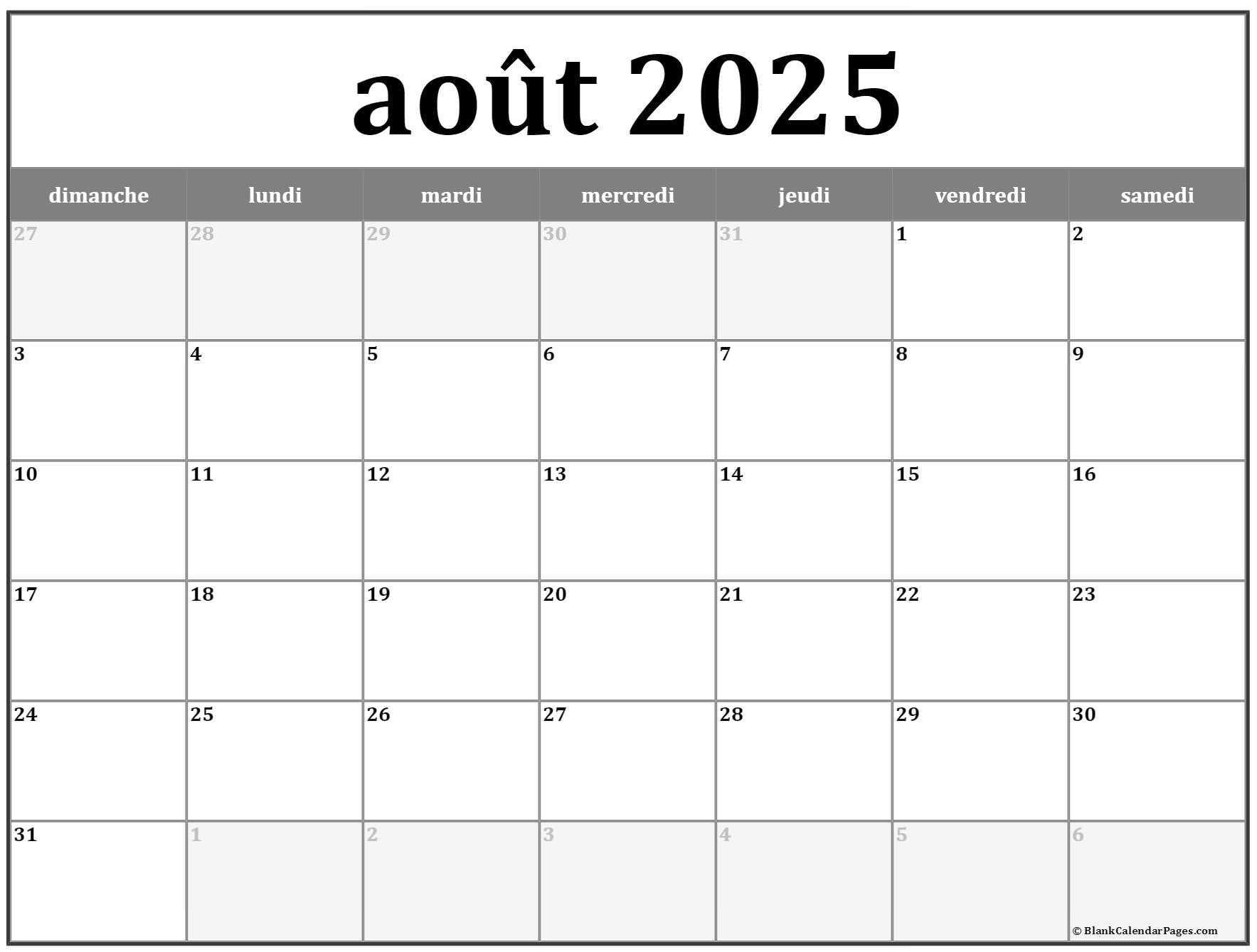Calendrier Auout 2023 Août 2023 Calendrier Imprimable | Calendrier Gratuit