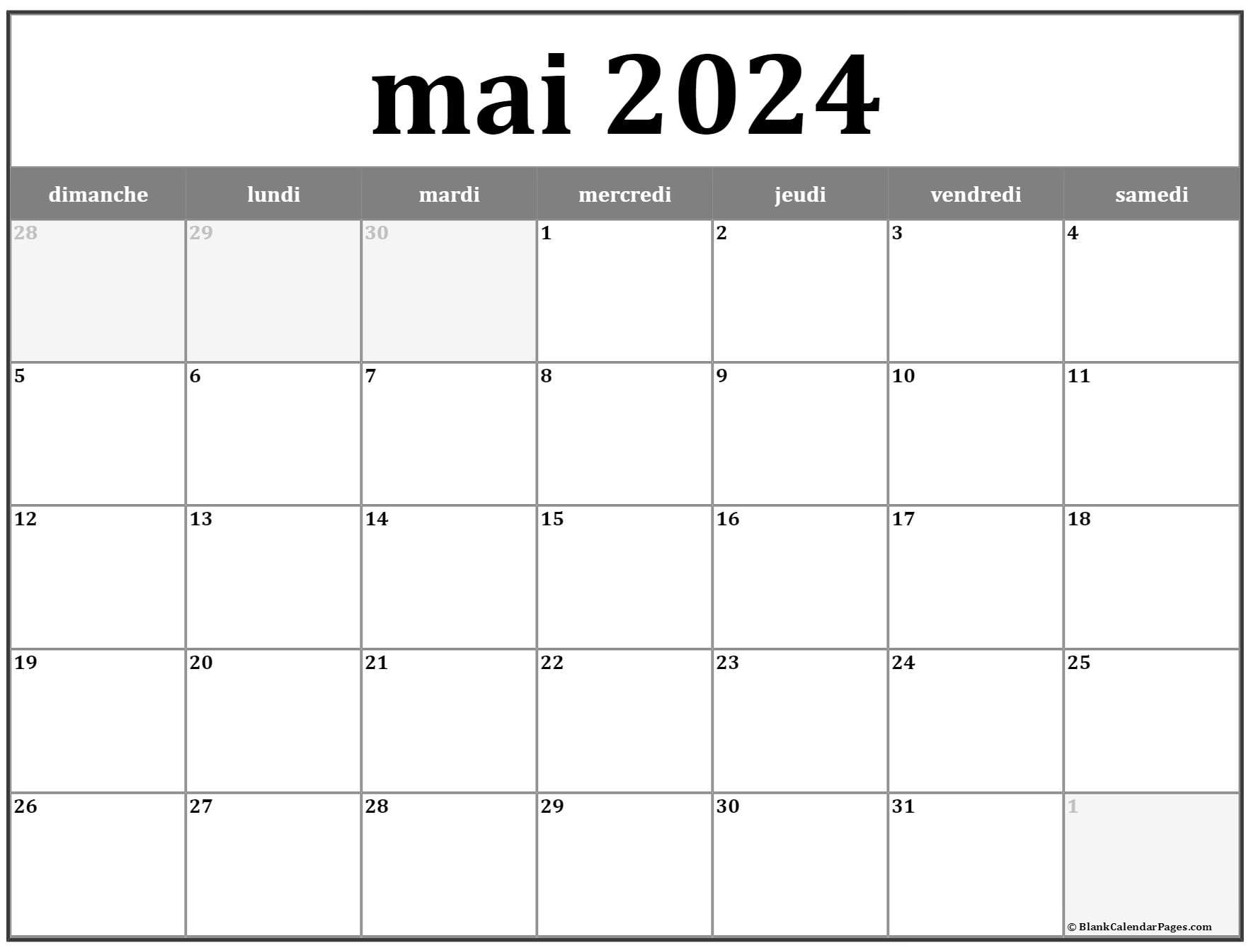  mai  2022  calendrier imprimable Calendrier gratuit