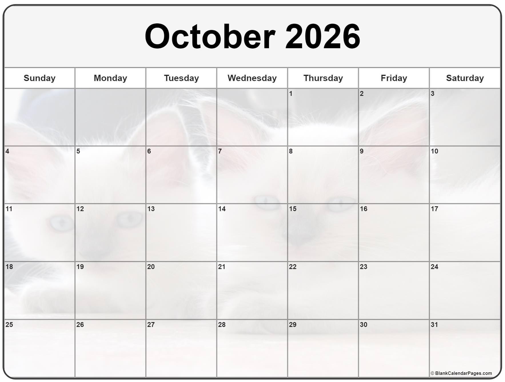 Collection Of October 2022 Photo Calendars With Image Filters 