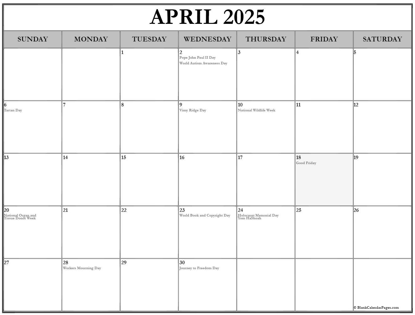 April 2025 Calendar With Holidays Canada