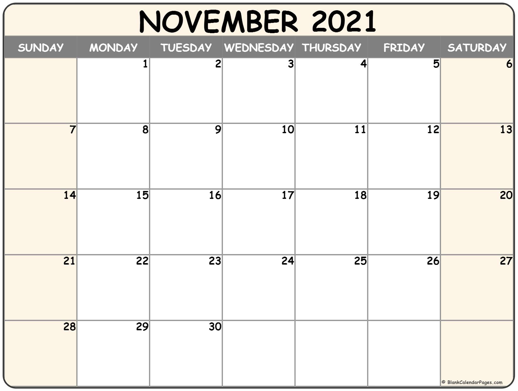 November 2021 calendar | free printable calendar templates