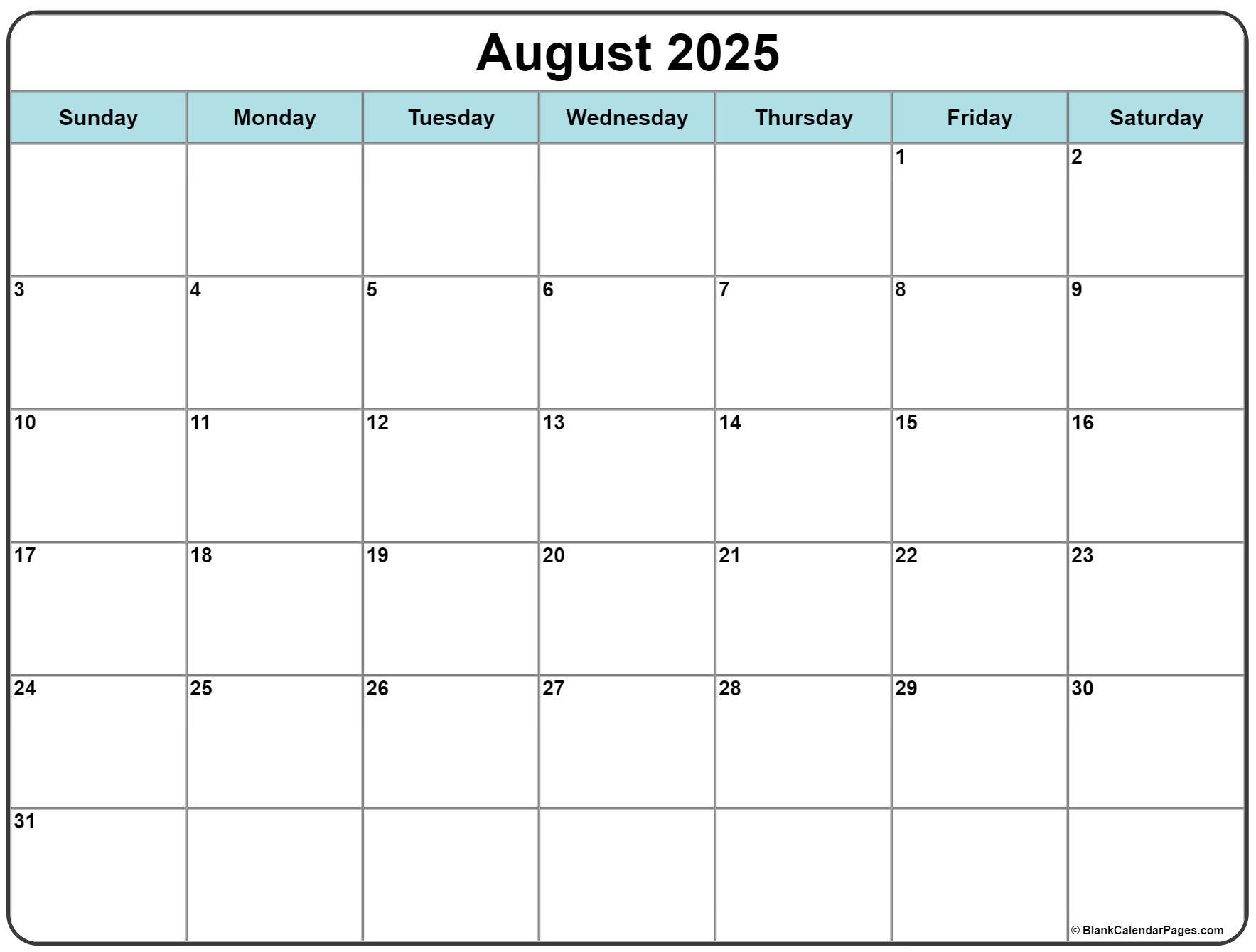 August 2022 Calendar Free Printable Monthly Calendars