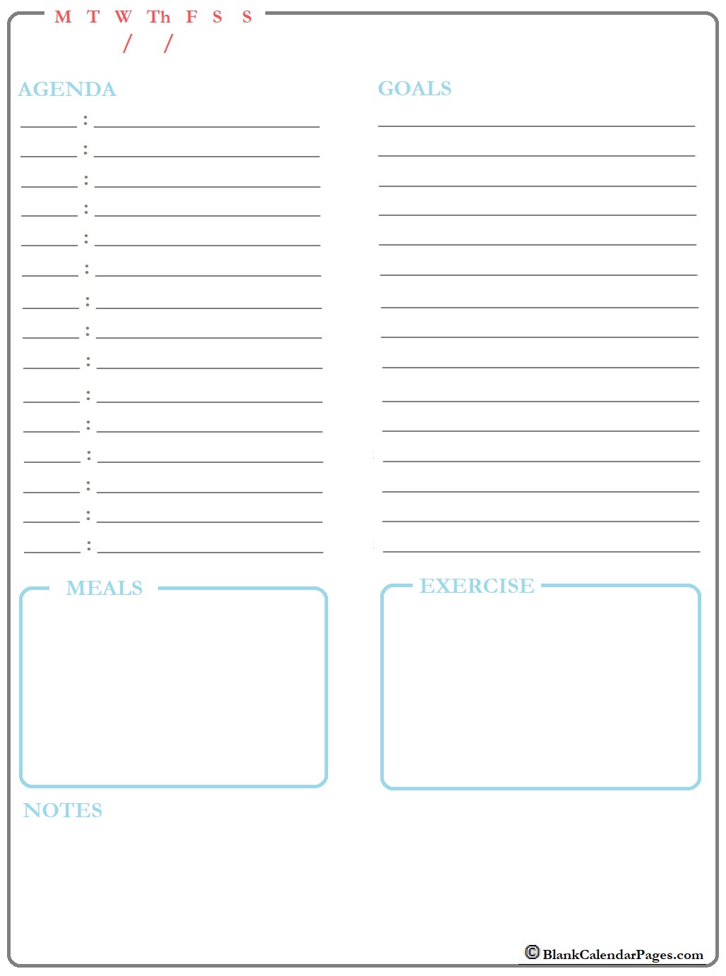 Printable Daily Planner No. 9 - Professional Work Planner – Puffin