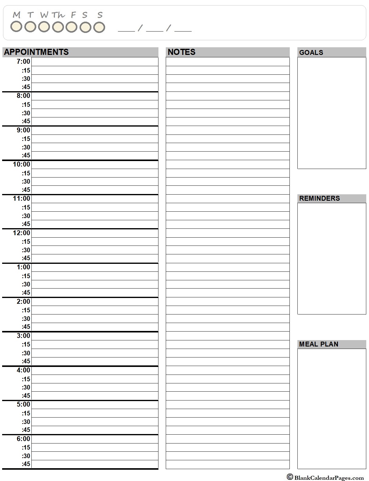 Daily Calendar Template 2022 2022 Printable Daily Planner | Planner Templates
