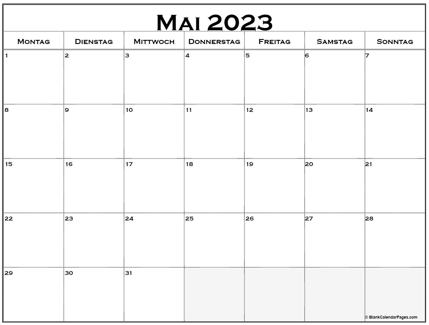 Mai 2023 kalender auf Deutsch | kalender 2023