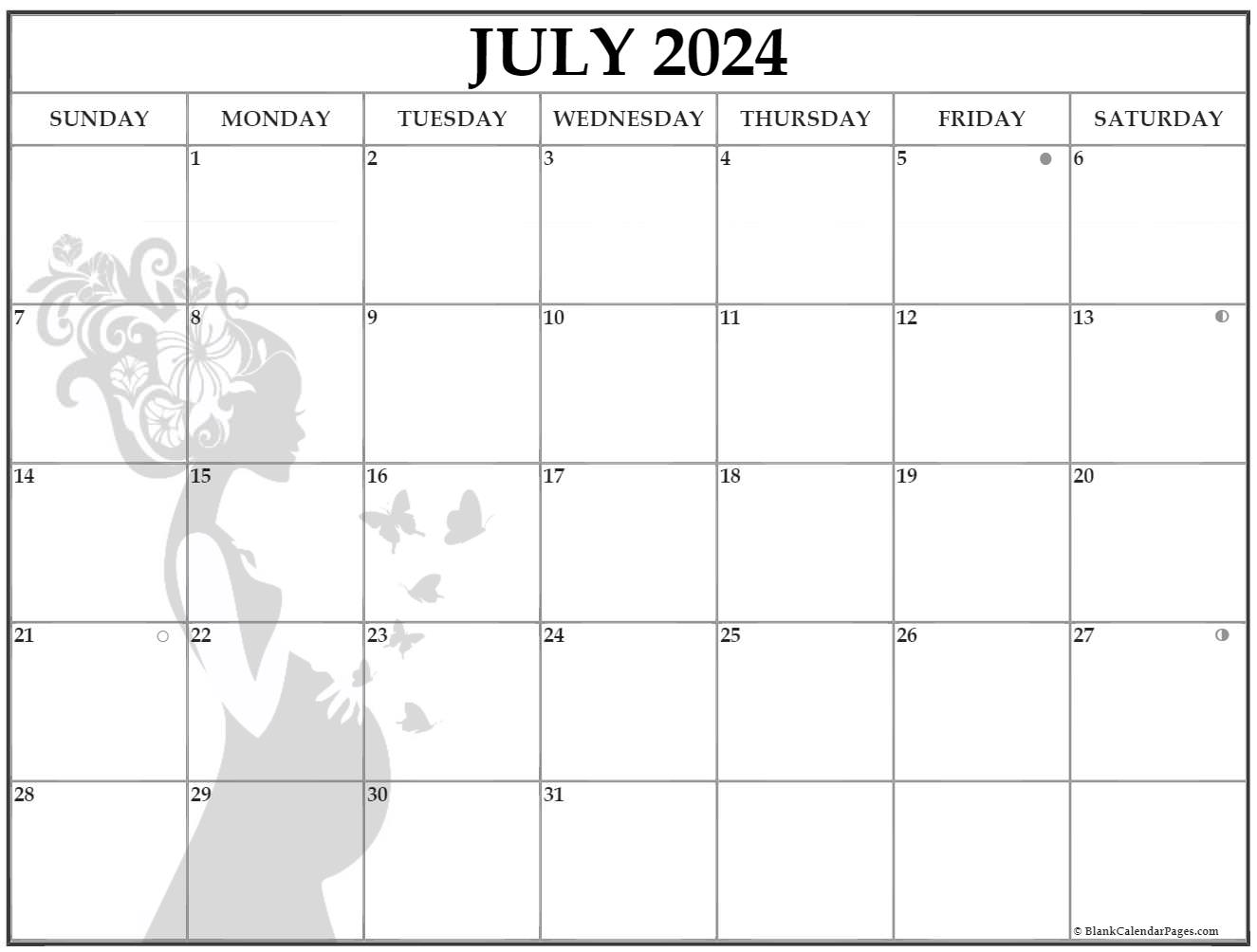 Collection of July 2023 photo calendars with image filters.