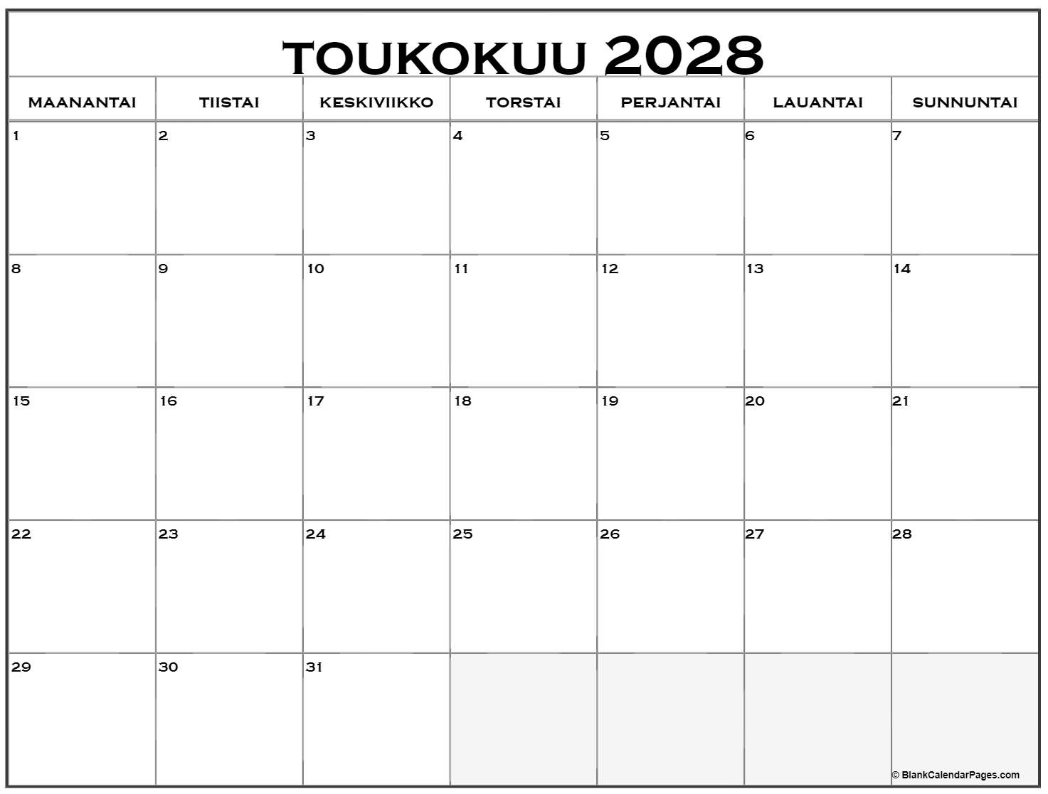 toukokuu 2028 kalenteri