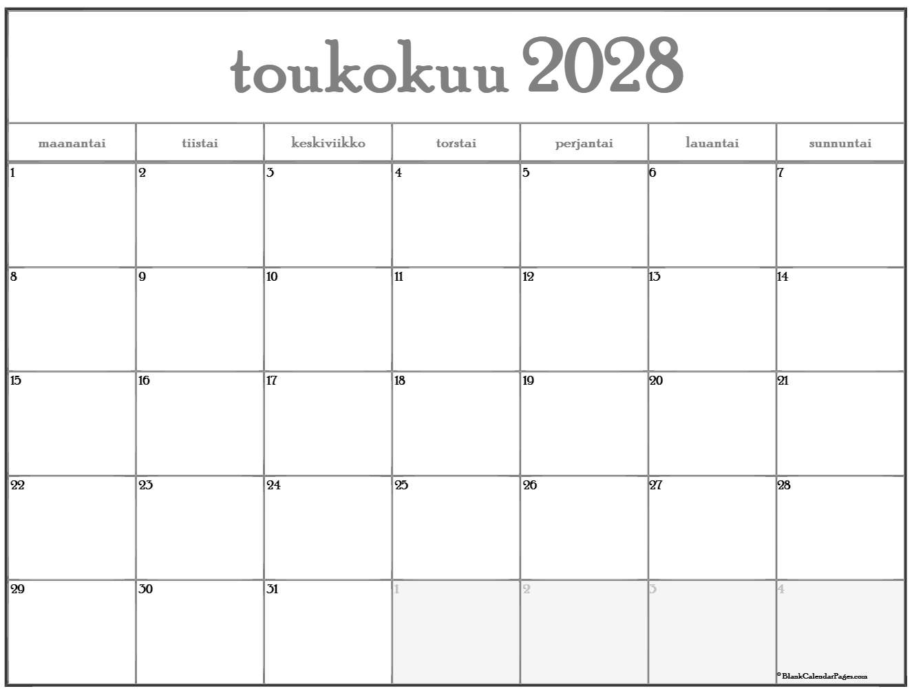 toukokuu 2028 kalenteri