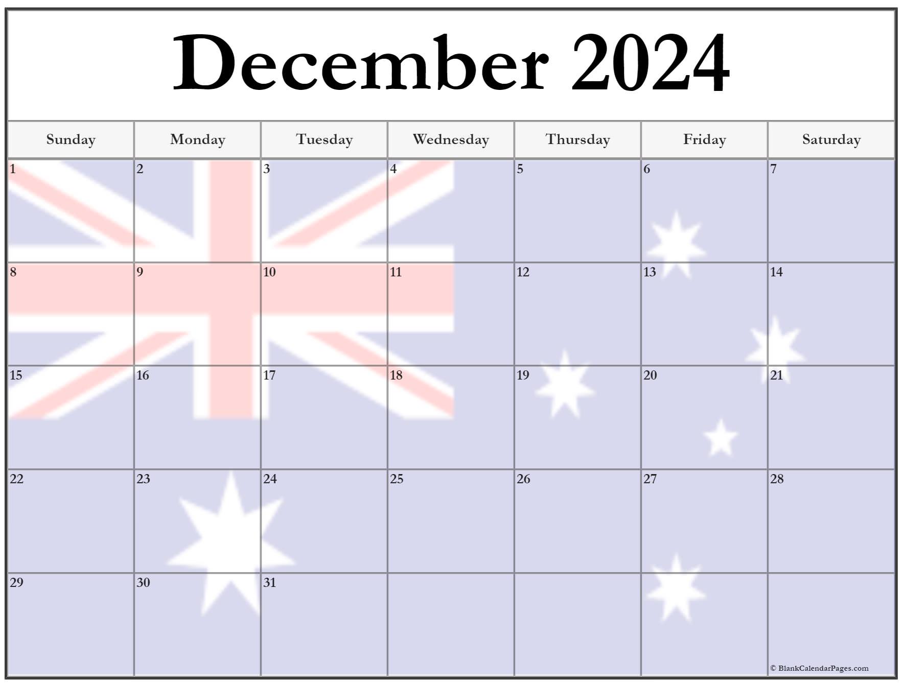 December Calendar 2025 Printable Australia Free