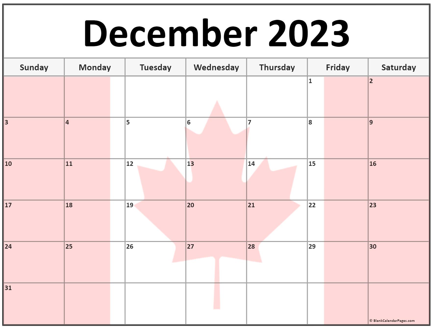 Collection of December 2023 photo calendars with image filters.