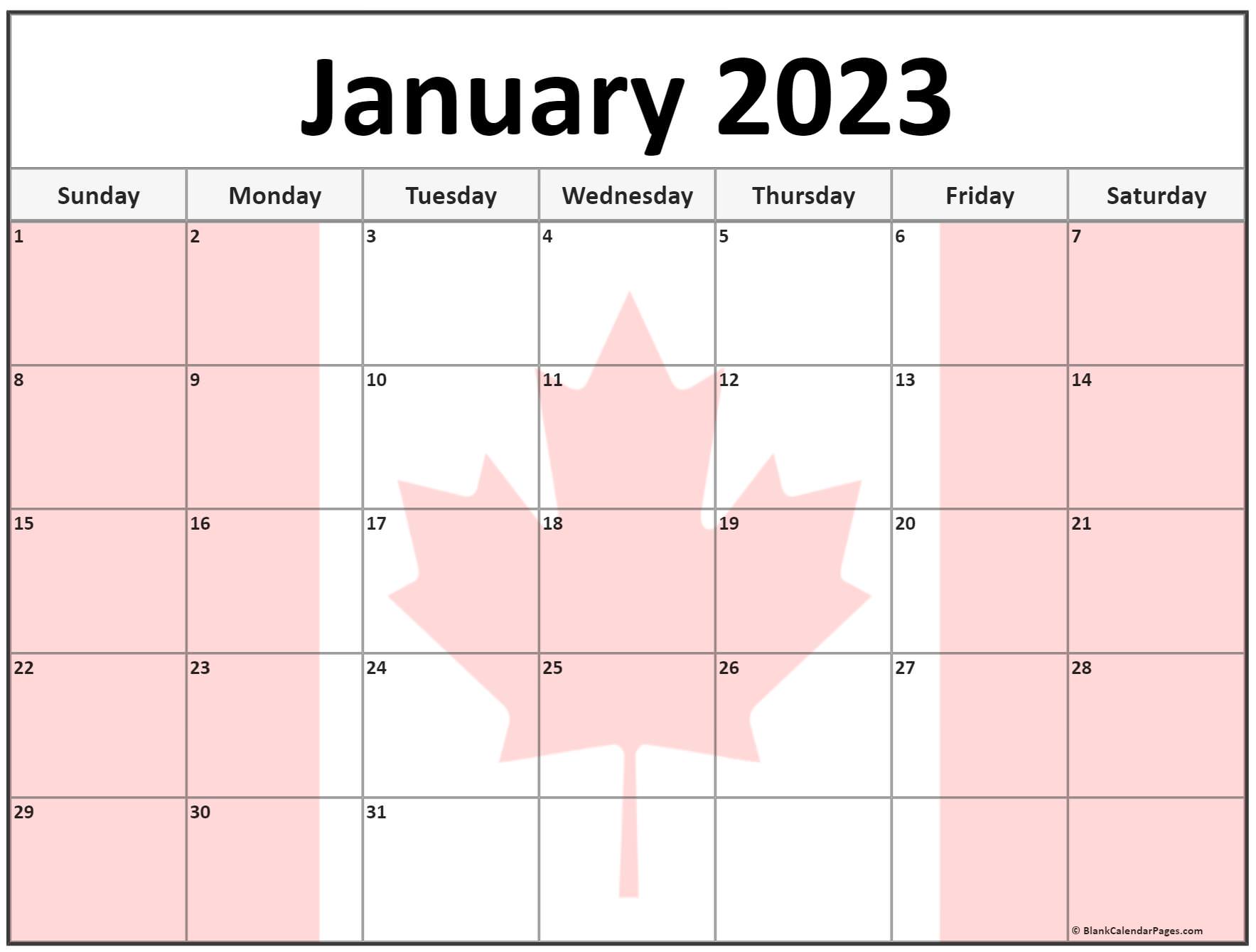 Collection Of January 2023 Photo Calendars With Image Filters 