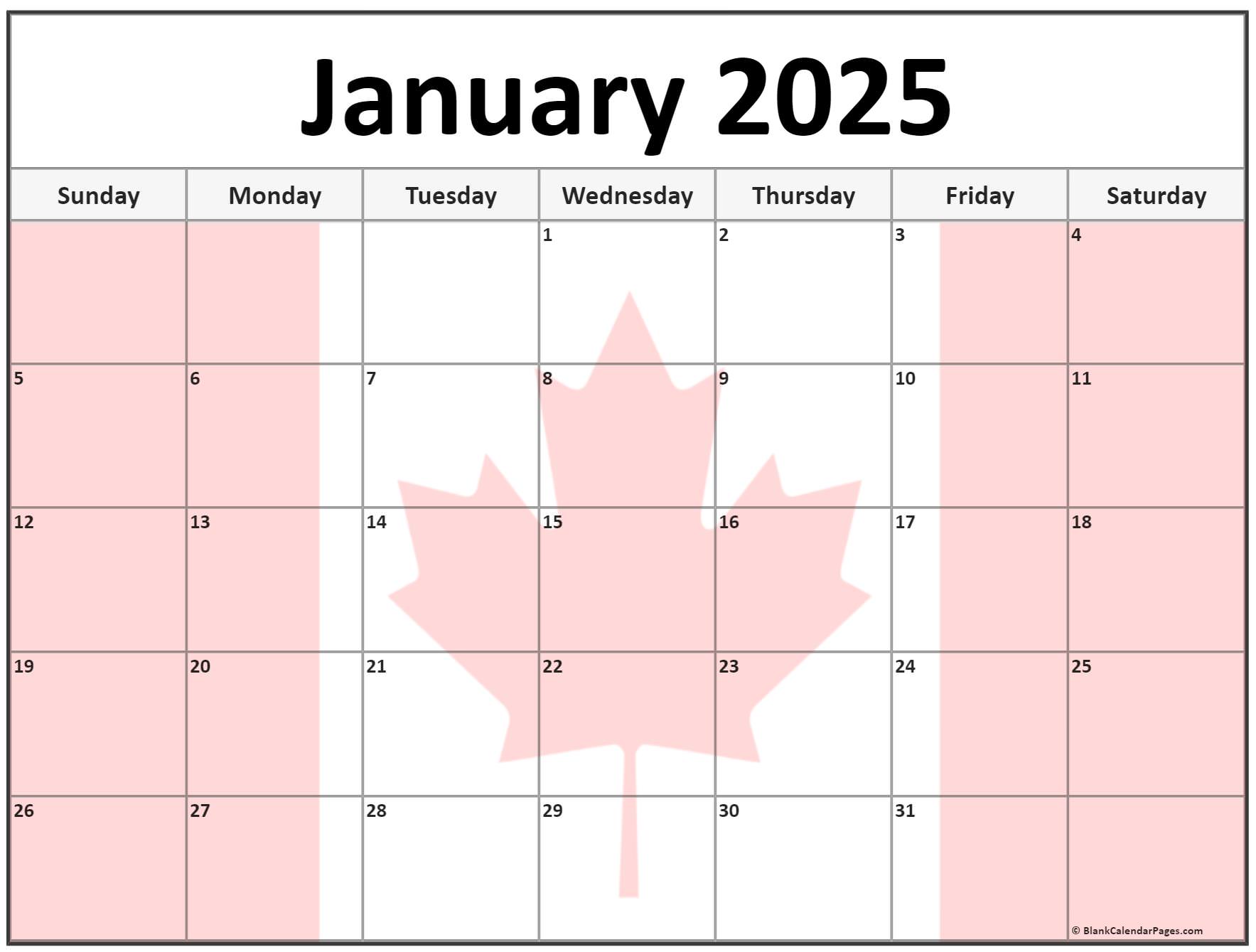 Collection of January 2025 photo calendars with image filters.