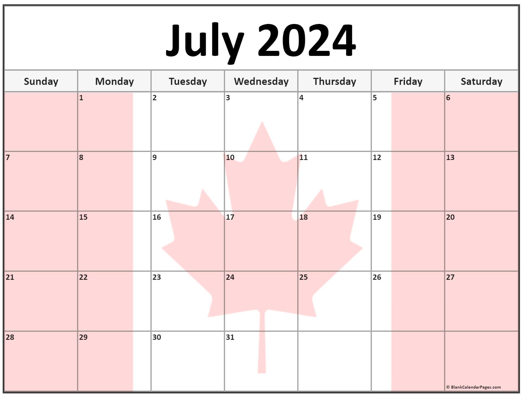 July 2023 Calendar Canada Get Latest Map Update