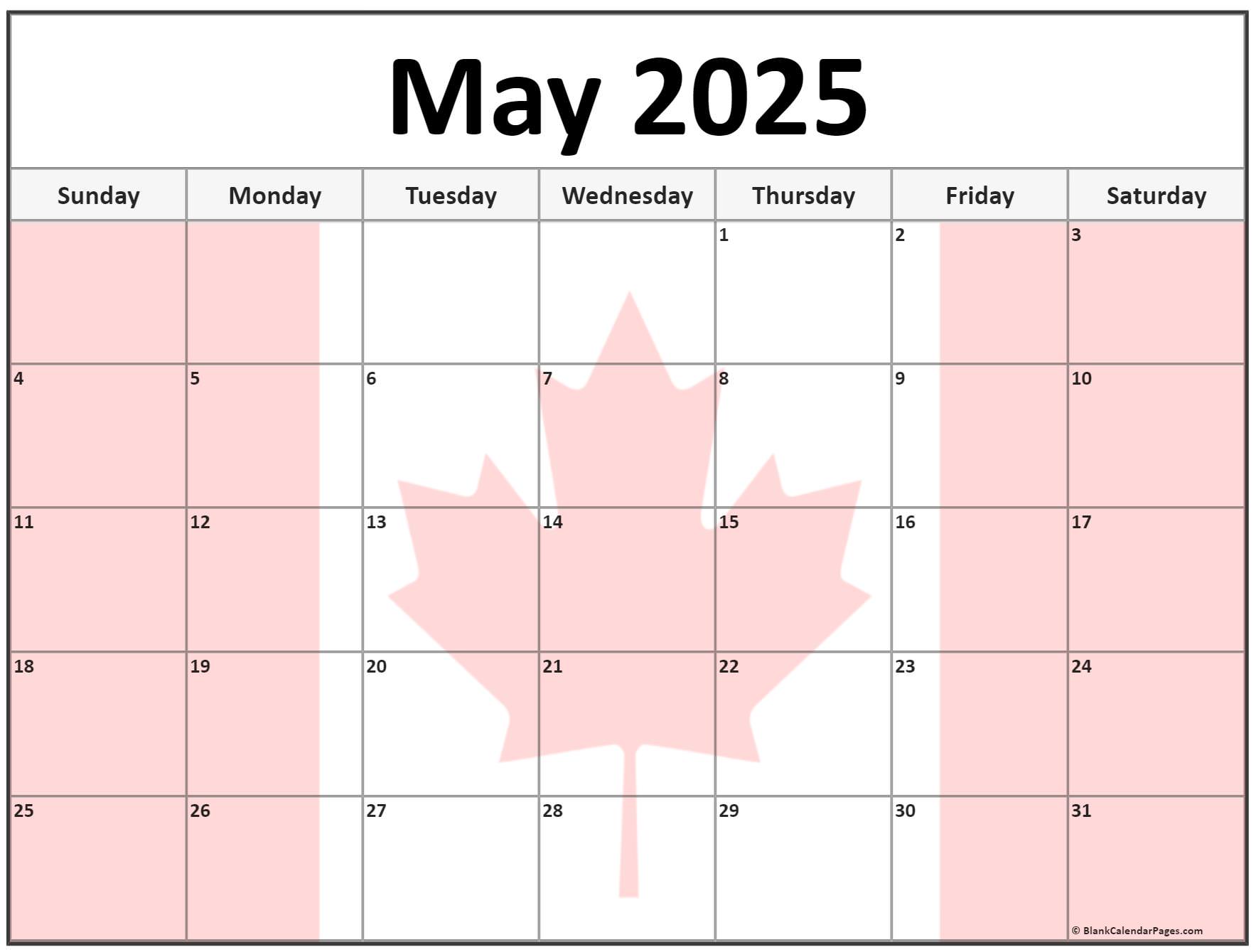 Collection of May 2025 photo calendars with image filters.