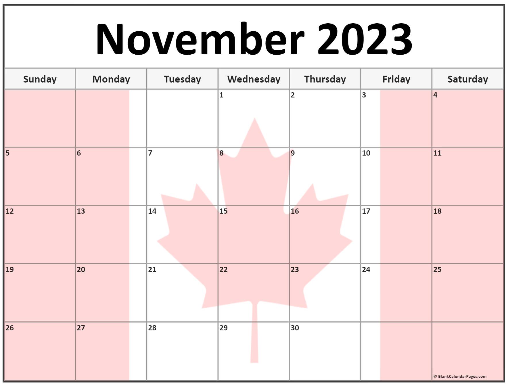 Collection Of November 2023 Photo Calendars With Image Filters 