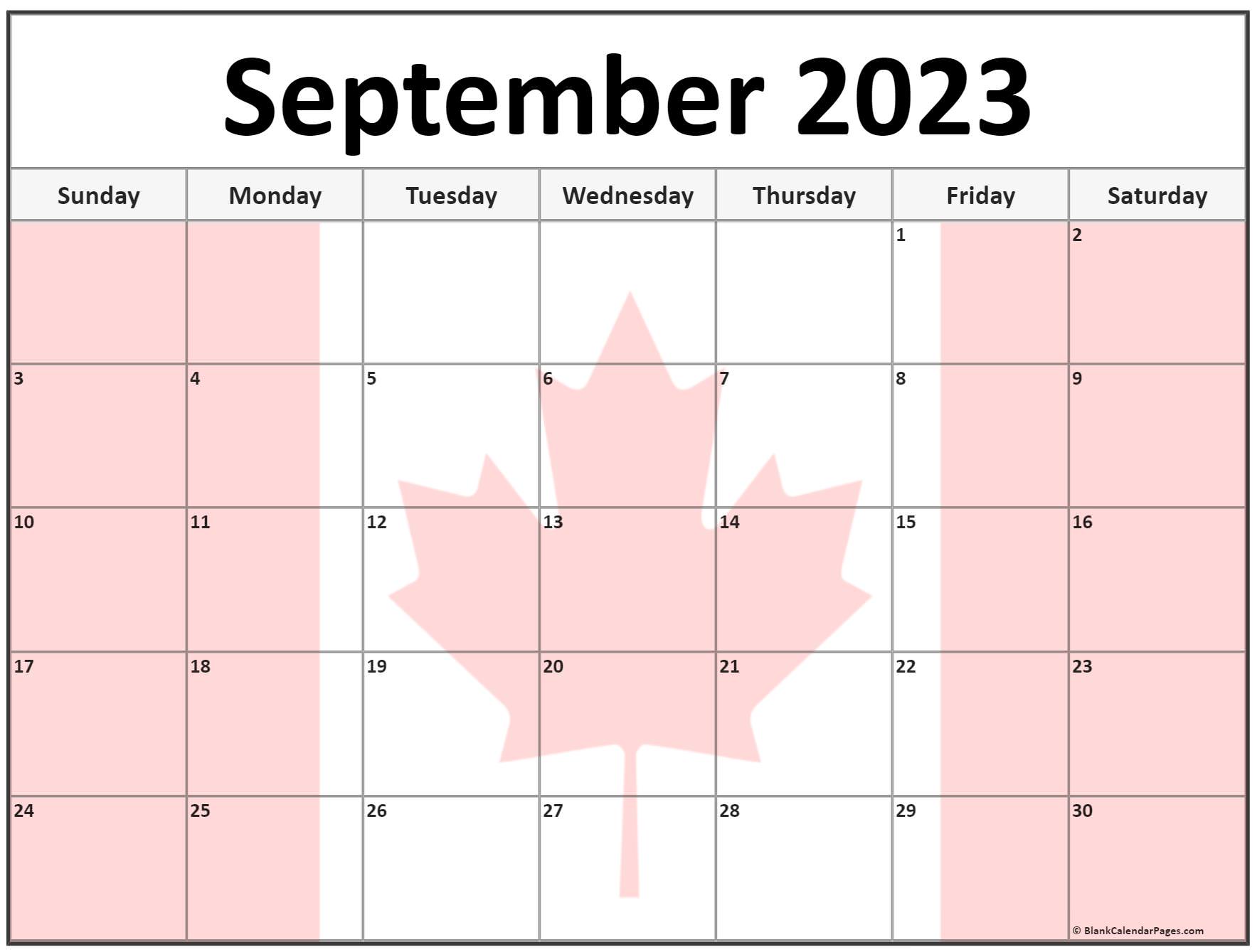 Collection Of September 2023 Photo Calendars With Image Filters 