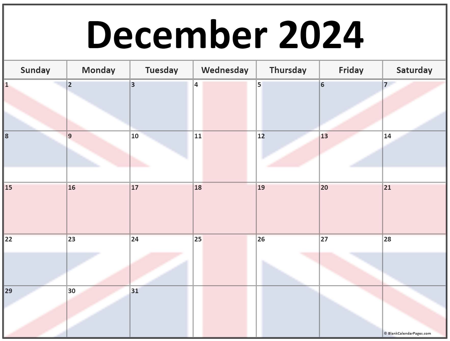 Collection of December 2024 photo calendars with image filters.