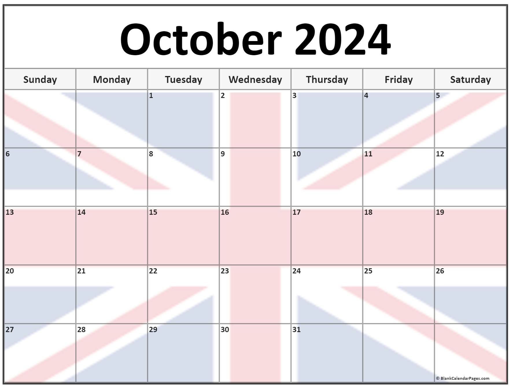 Collection of October 2022 photo calendars with image filters.