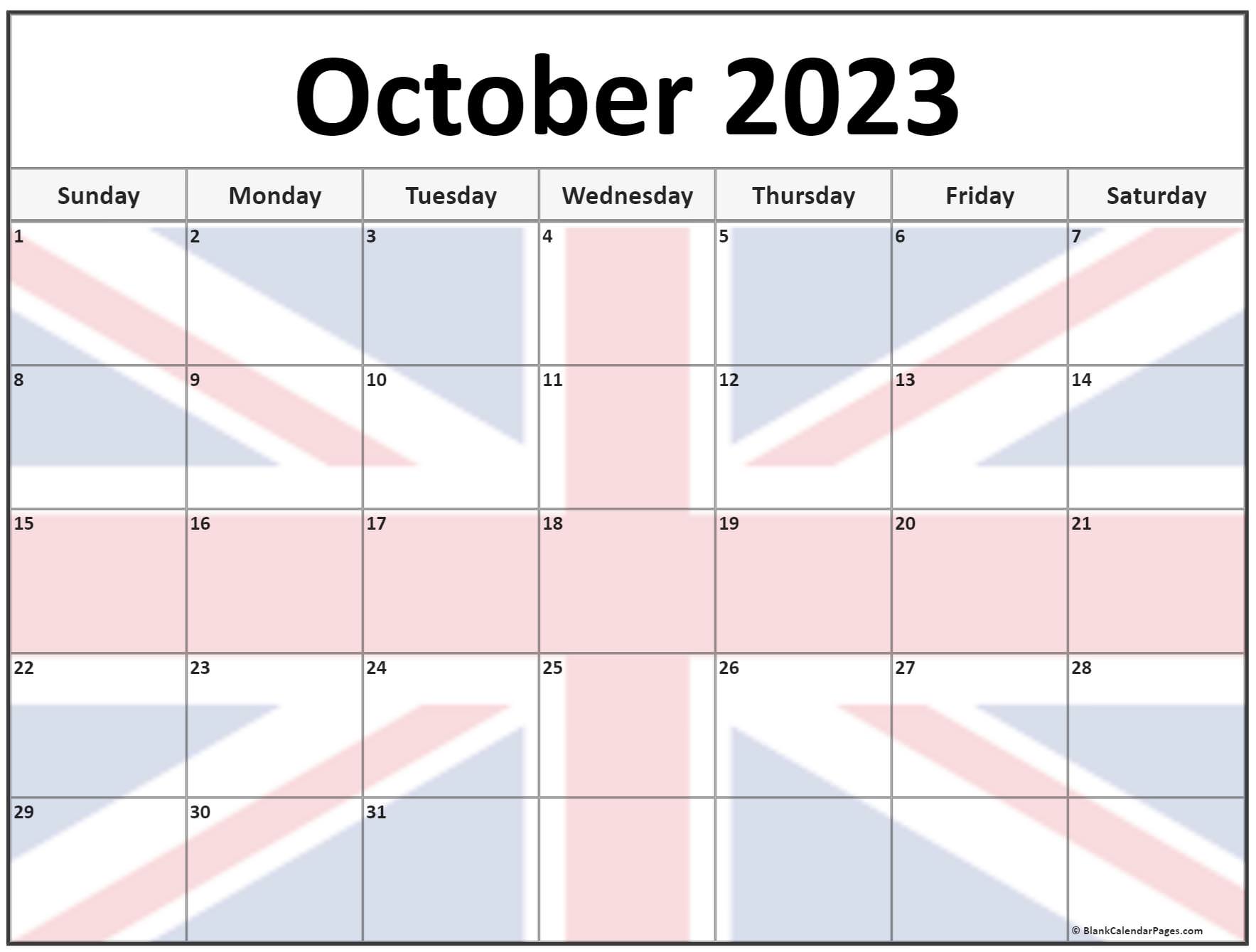 Collection Of October 2023 Photo Calendars With Image Filters 