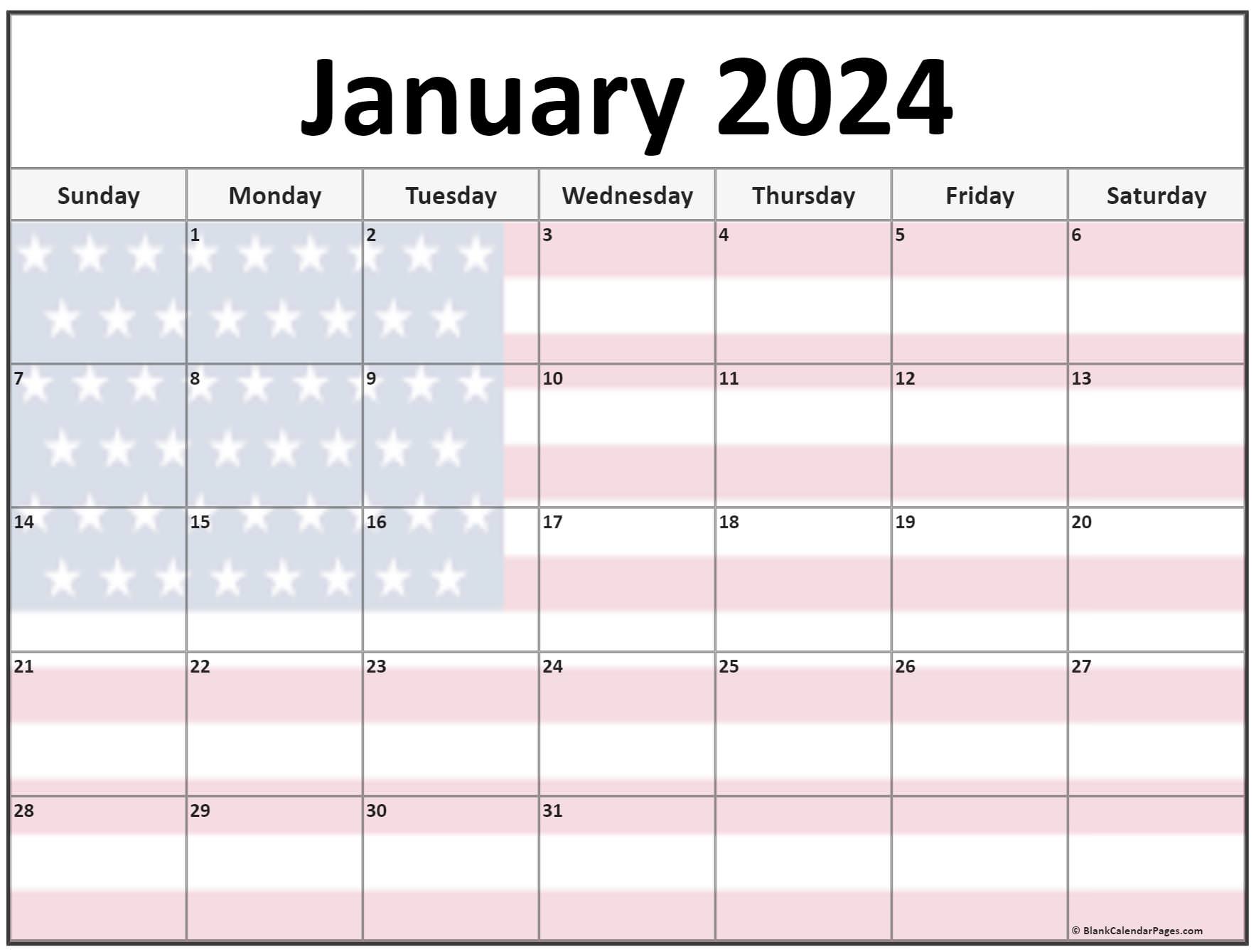 Collection of January 2023 photo calendars with image filters.