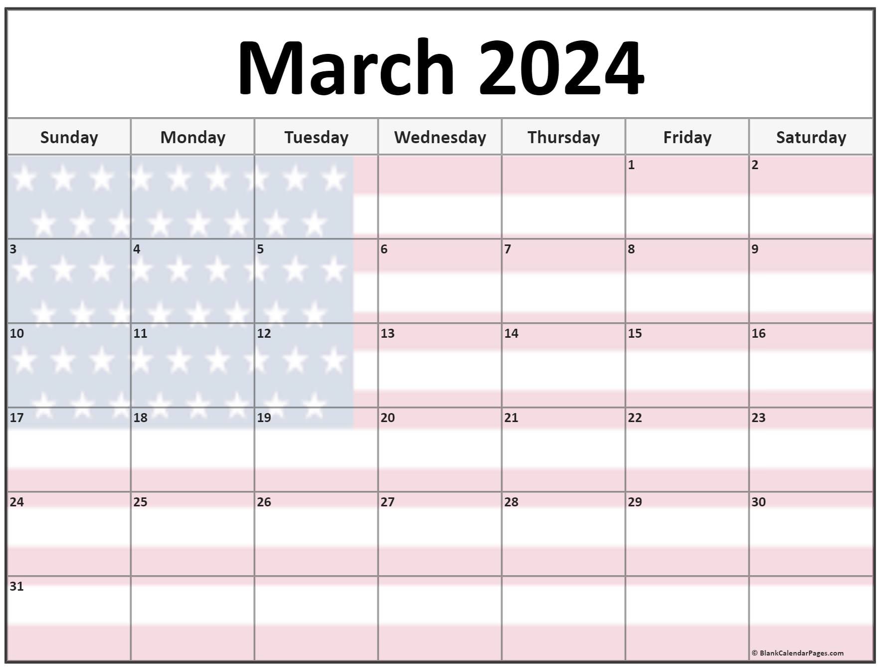 Collection Of March 2024 Photo Calendars With Image Filters 