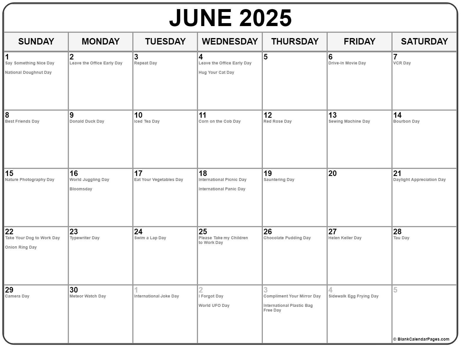 collection of june 2020 calendars with holidays