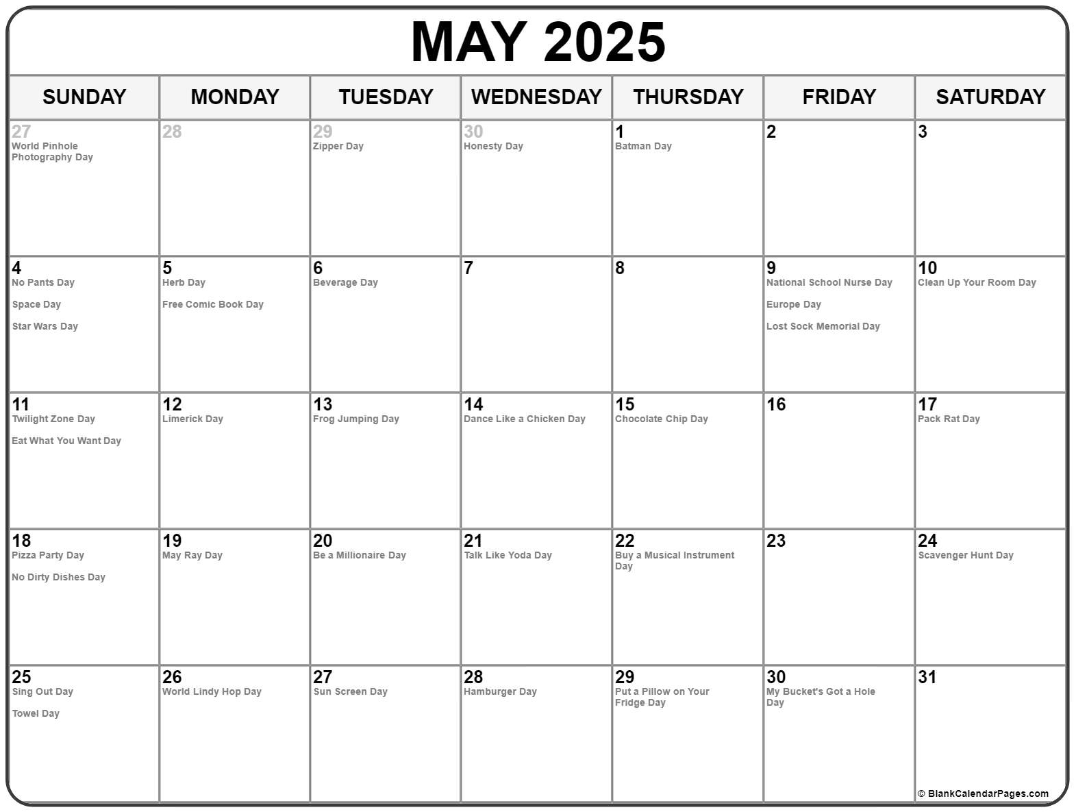 May National Calendar - prntbl.concejomunicipaldechinu.gov.co