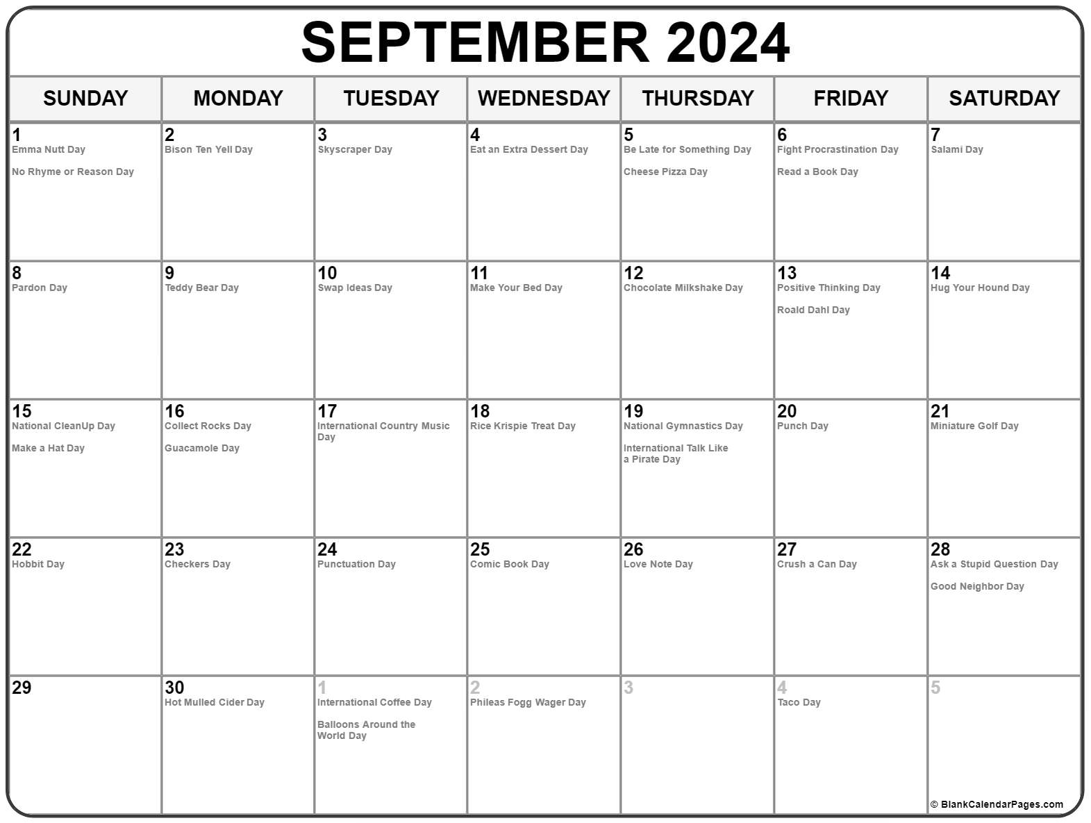 September 2022 calendar with holidays