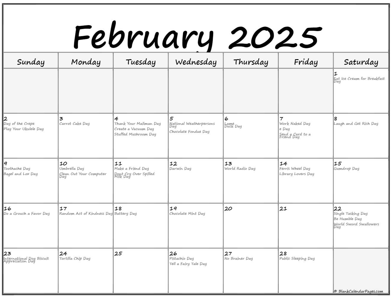 February 2022 With Holidays Calendar