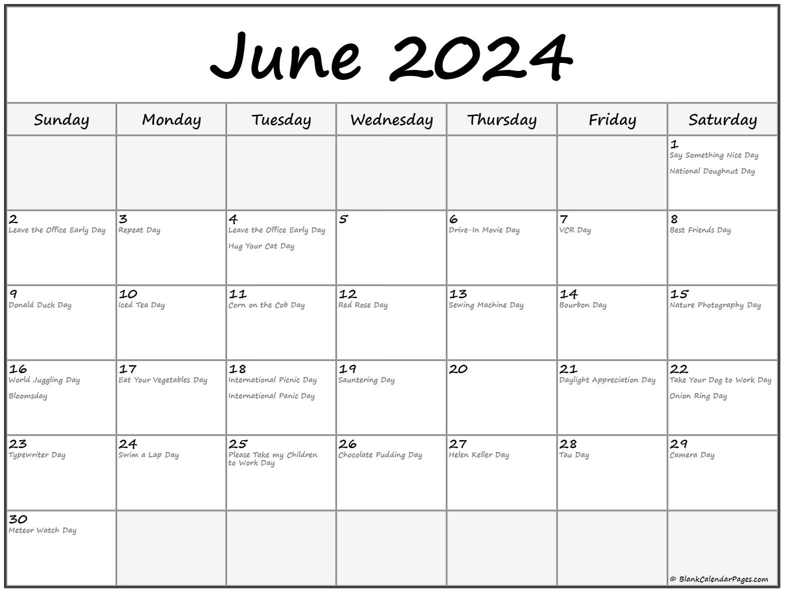 National Calendar June 2024 - Elna Noelyn