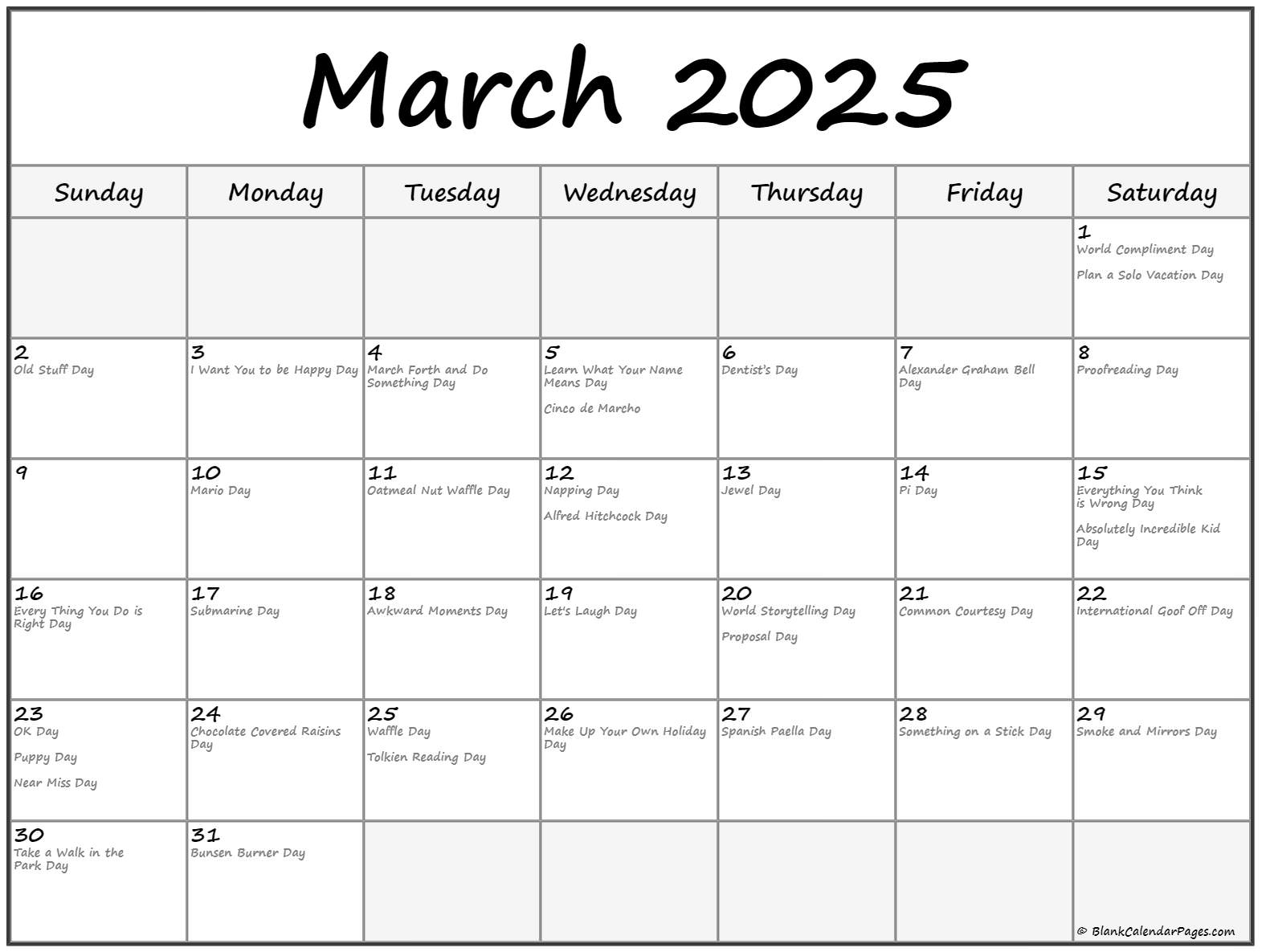 Collection Of March 2020 Calendars With Holidays