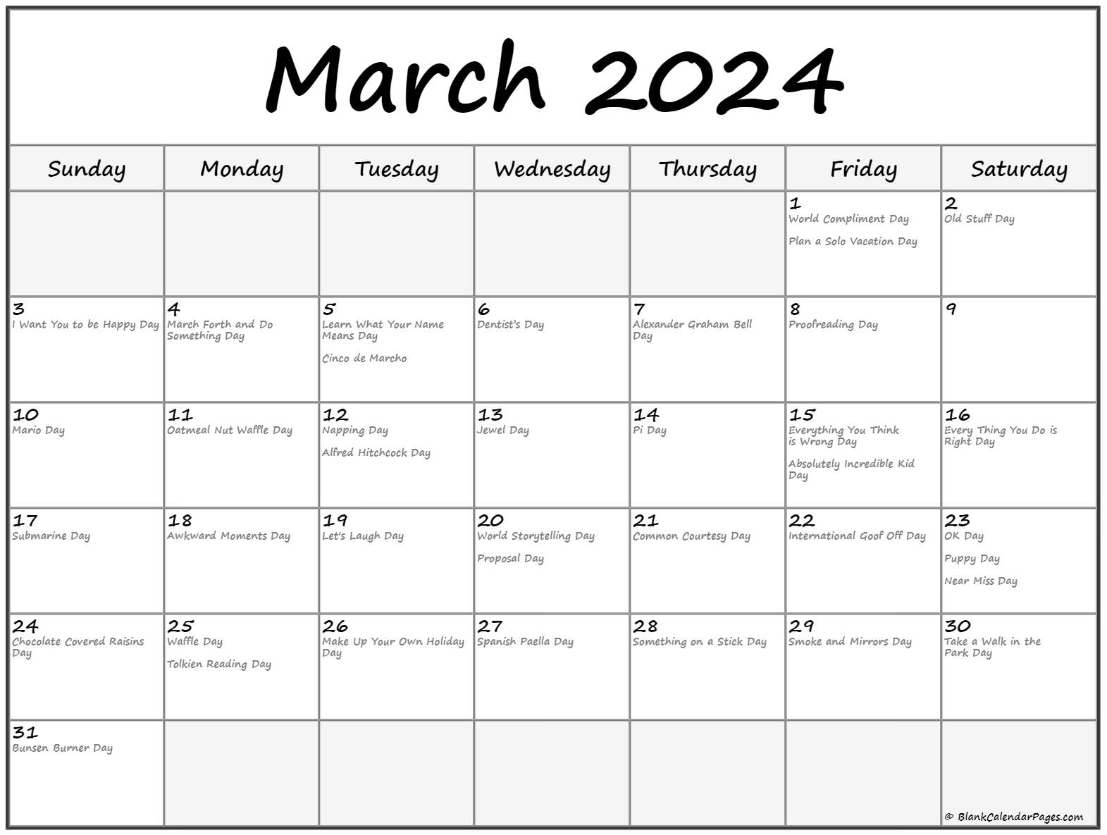 2024 Calendar With Odd Holidays Eadie Gusella