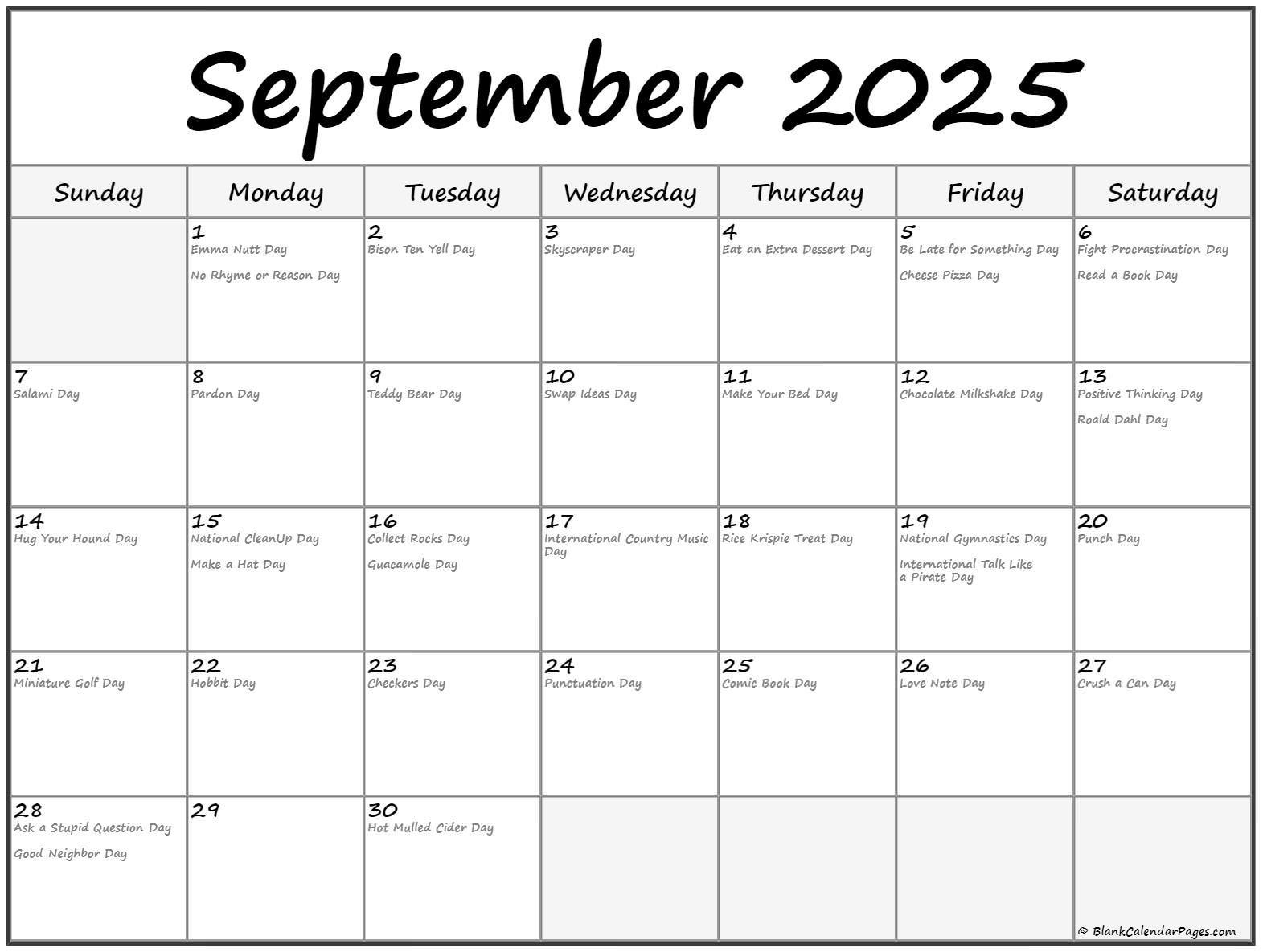 Collection Of September 2019 Calendars With Holidays