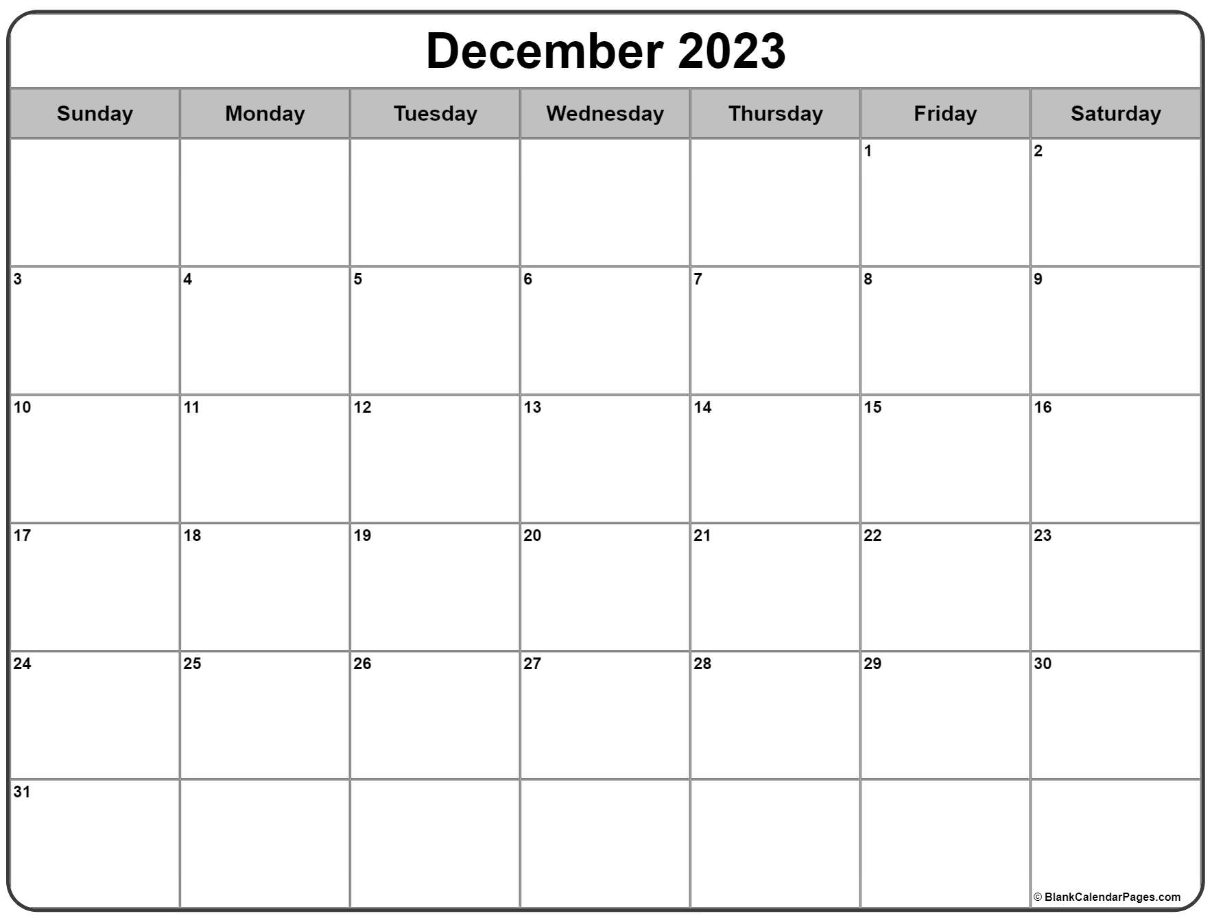 Free Printable Calendar December 2023 - Printable World Holiday