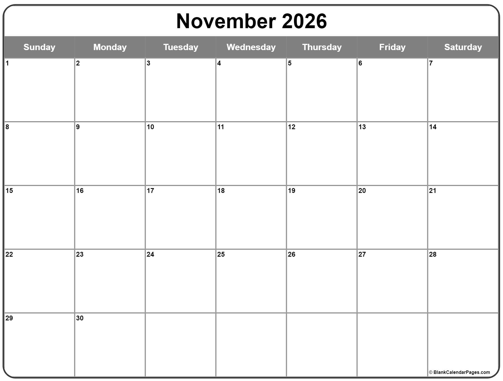November 2022 Calendar Free Printable Calendar