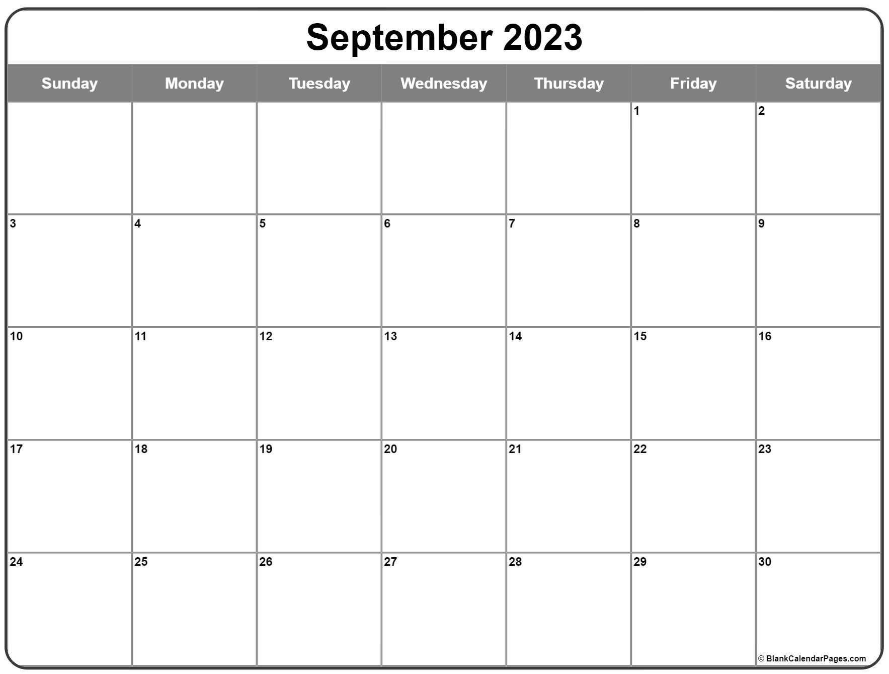 September 2023 Printable Calendar Printable World Holiday
