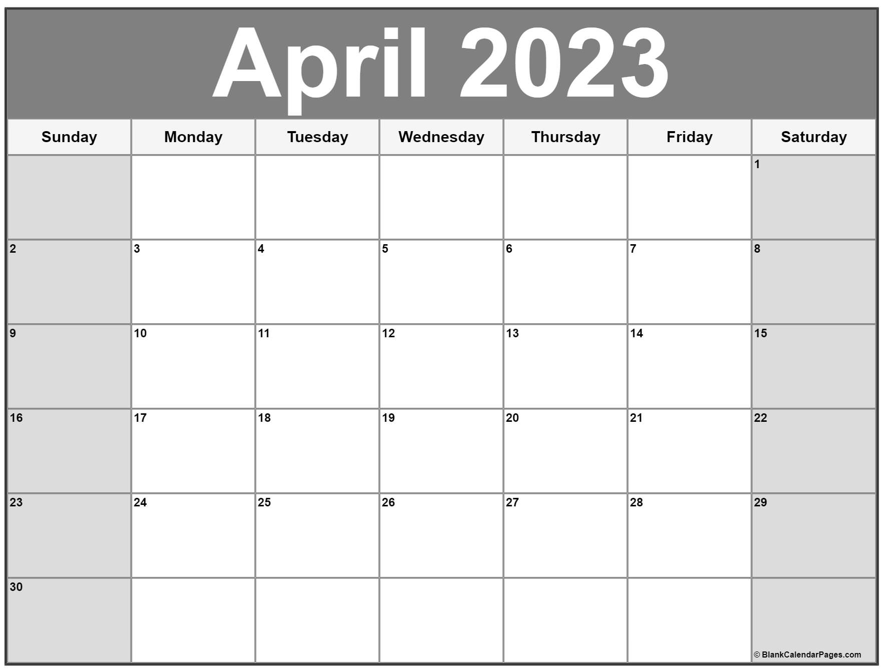 Printable April 2023 Calendar Templates With Holidays Vl Calendar Photos