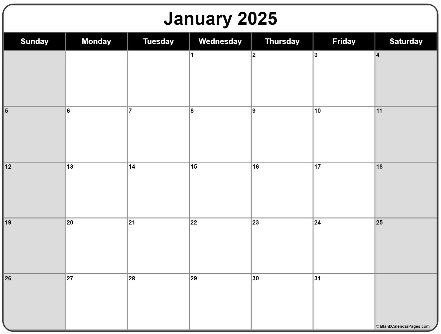 January 2025 calendar | free printable calendars
